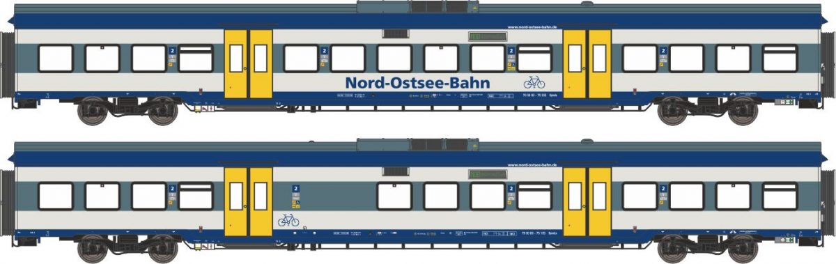 Ergänzungs-Wagenset „Marschbahn“ der Nord-Ostsee-Bahn in der Ausführung von 2006 bis ca. 2010